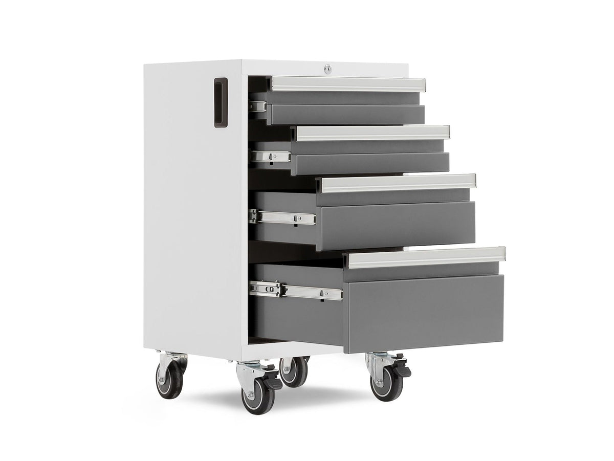 Bold 3.0 Series Lockable 4-Drawer Rolling Tool Cabinet, Fully-Welded, 600-lb Capacity, White/Platinum, 21-in P9P9 - product image 2