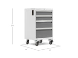Bold 3.0 Series Lockable 4-Drawer Rolling Tool Cabinet, Fully-Welded, 600-lb Capacity, White/Platinum, 21-in P9P9 - product image 3