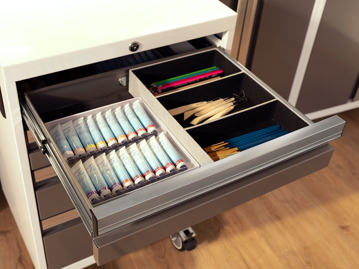 Bold 3.0 Series Lockable 4-Drawer Rolling Tool Cabinet, Fully-Welded, 600-lb Capacity, White/Platinum, 21-in E2N8 - product image 5