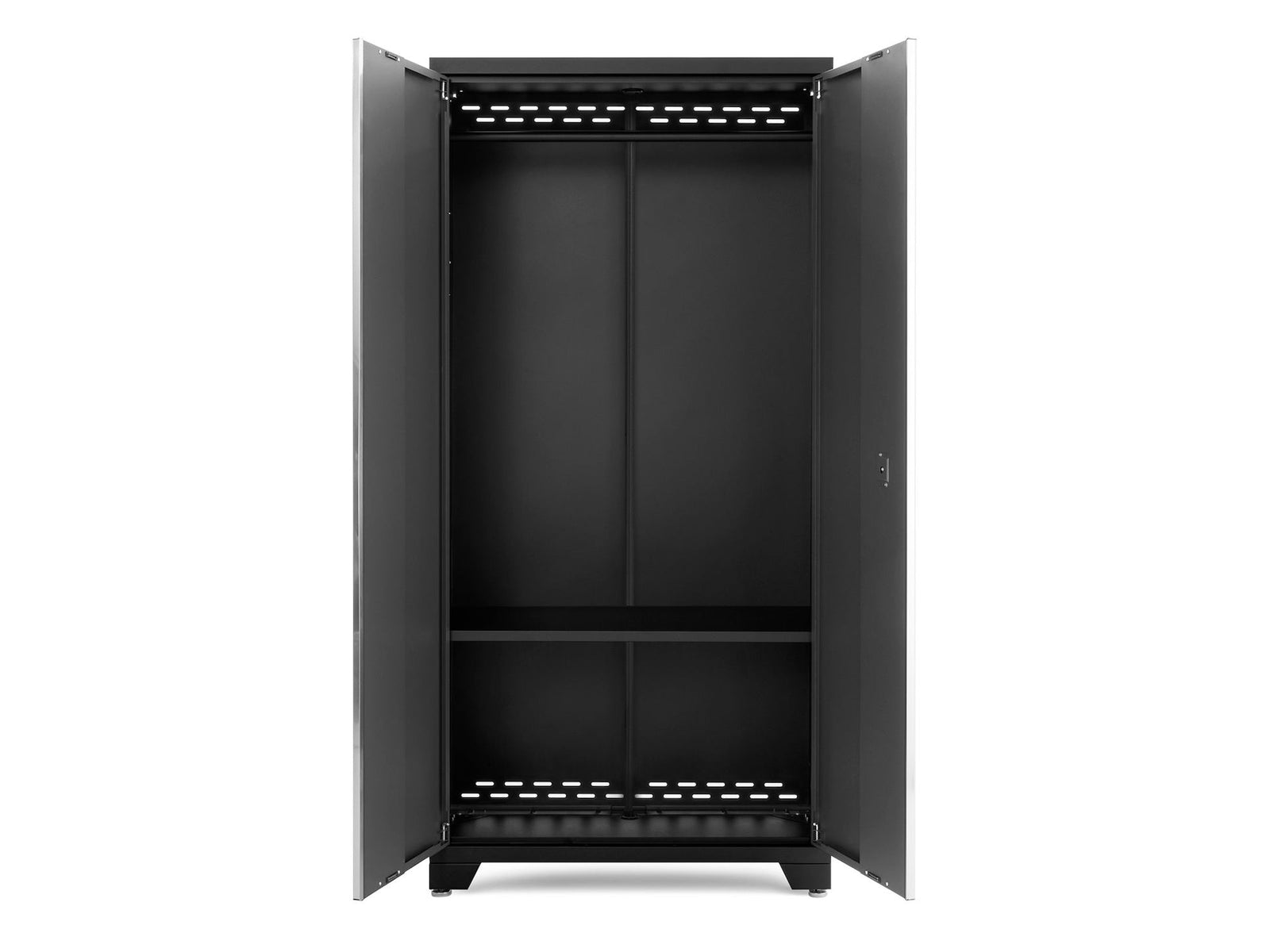 Bold Series Lockable 24-Gauge Steel RTA Storage Locker with 3 Shelves, Grey/Black, 36-in I1I3 - product image 4