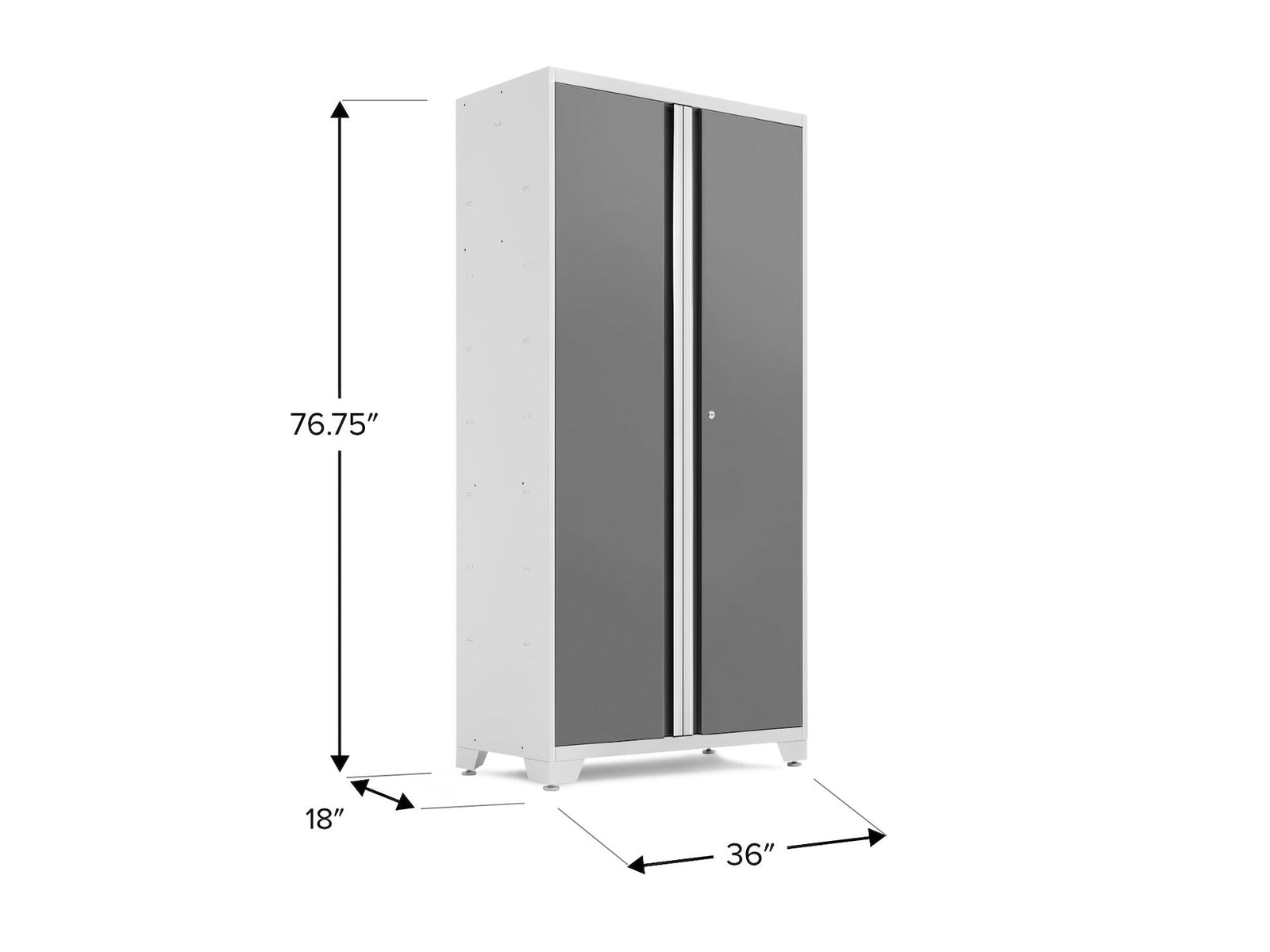 Bold Series Lockable 24-Gauge Steel RTA Storage Locker with 3 Shelves, Platinum/White, 36-in F0A4 - product image 5