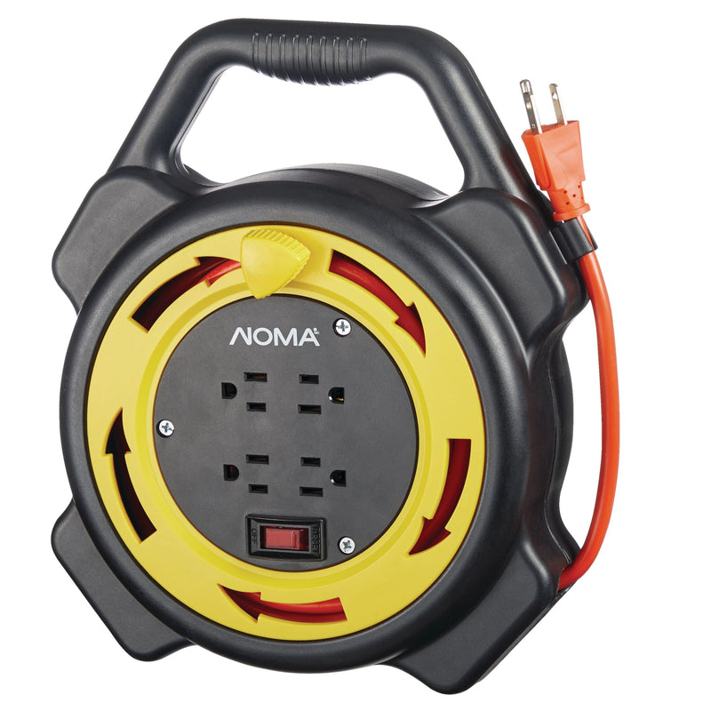 25-ft 16/3 Extension Cord with Storage Reel, 4 Grounded Outlets and Circuit Breaker T5E2