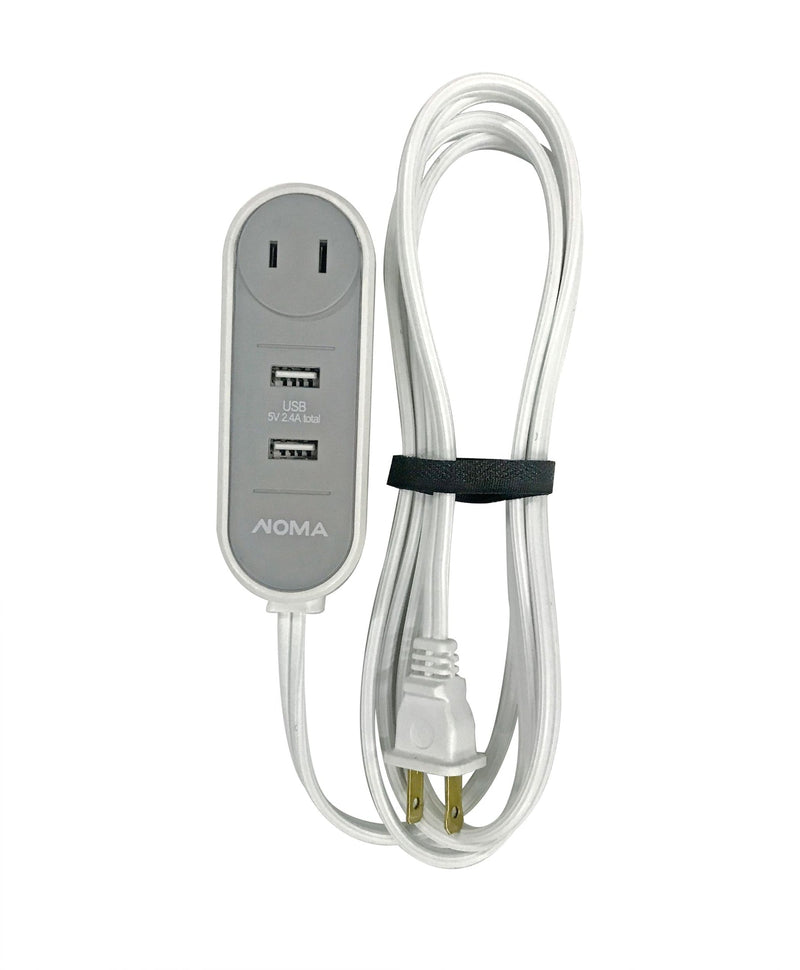 6-ft 6-in 16/2 Extension Cord with 2 USB Outlets, Travel design, White U6U0