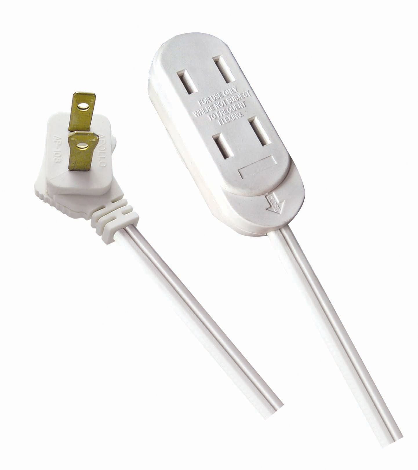 8-ft 2-in 16/2 Extension Cord, Flat plug, 3 Outlets, White E6X6 - product image 3