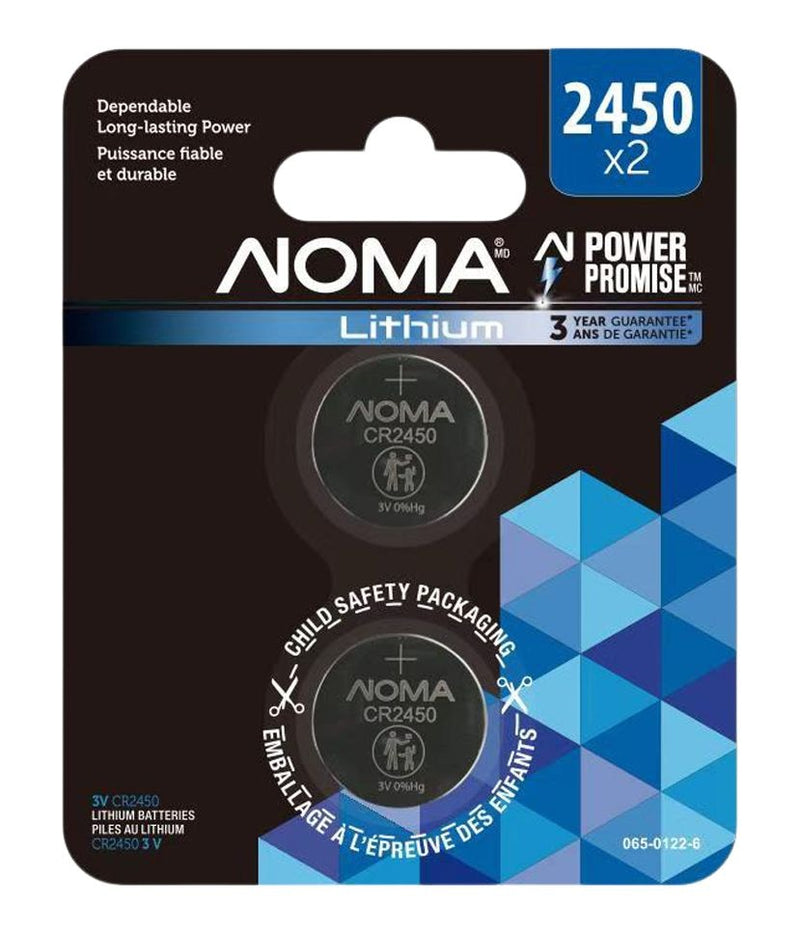 CR2450 Lithium Battery, Long-Lasting Power, 2-pc H1K6