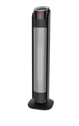 Oscillating Tower Ceramic Heater withRemote Control & Thermostat, 1500W, Black, 24-in D4R2 - product image 1