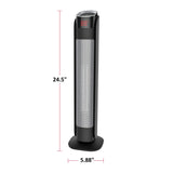 Oscillating Tower Ceramic Heater withRemote Control & Thermostat, 1500W, Black, 24-in D4R2 - product image 4