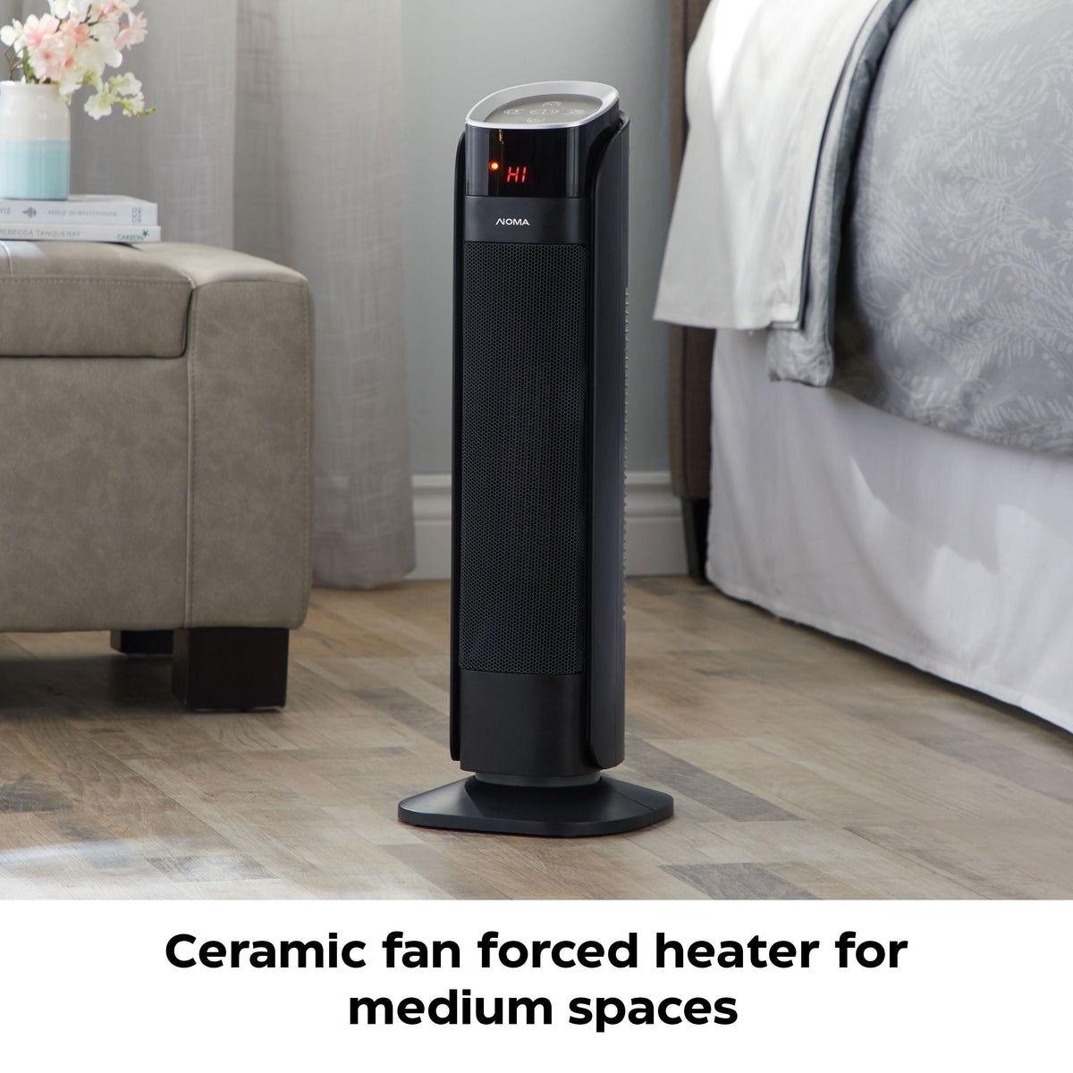Oscillating Tower Ceramic Heater withRemote Control & Thermostat, 1500W, Black, 24-in D4R2 - product image 6