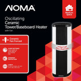 Oscillating Tower/Baseboard Heater withRemote Control & Thermostat, 1500W, White B8P7 - product image 3