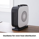 Portable Oscillating Portable Ceramic Space Heater withThermostat, 1500W, White R5W0 - product image 8
