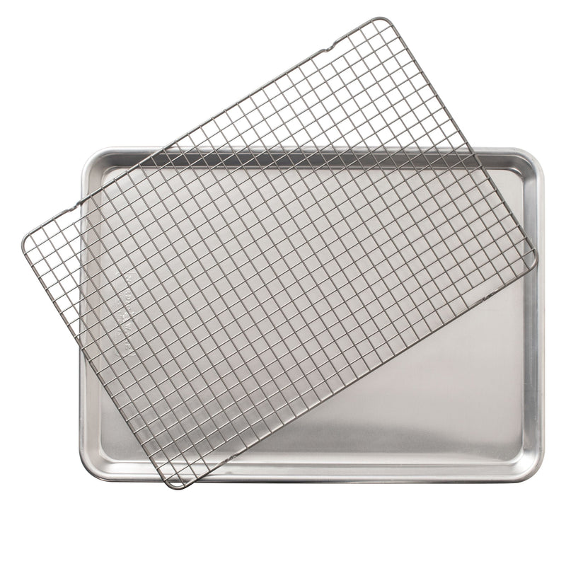 Ware Naturals Aluminum Half-Sheet with Oven-Safe Nonstick Grid, 2-pc O8C0