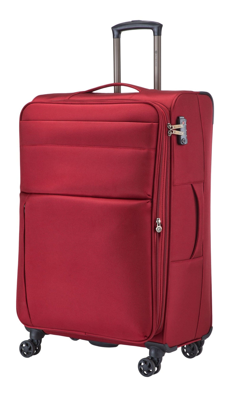 Softside Large Luggage, Wheeled, Red Y6I5