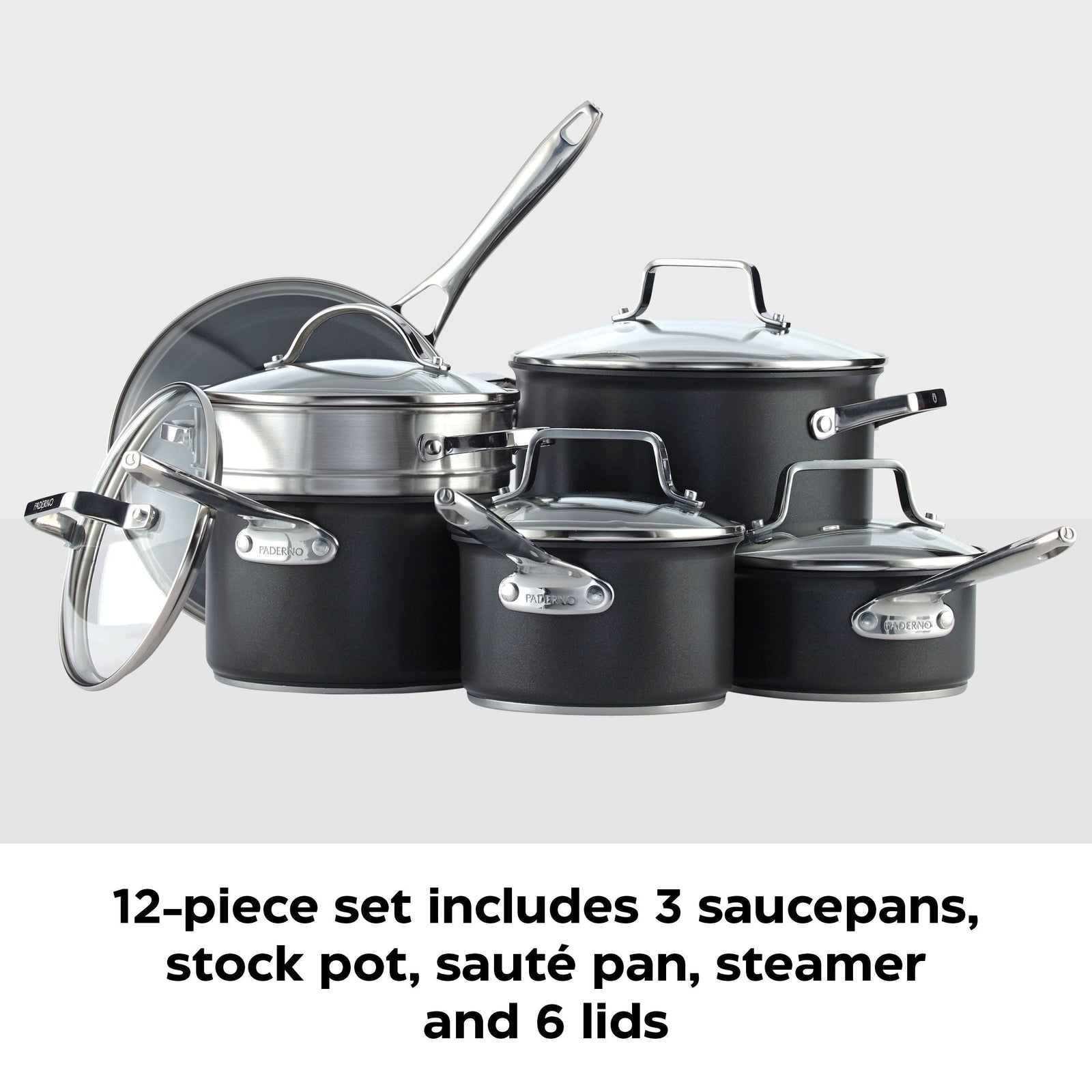 Hard Anodized Cookware Set, Non-Stick, PFOA-Free, Dishwasher & Oven Safe, 12-pc A3K4 - product image 6