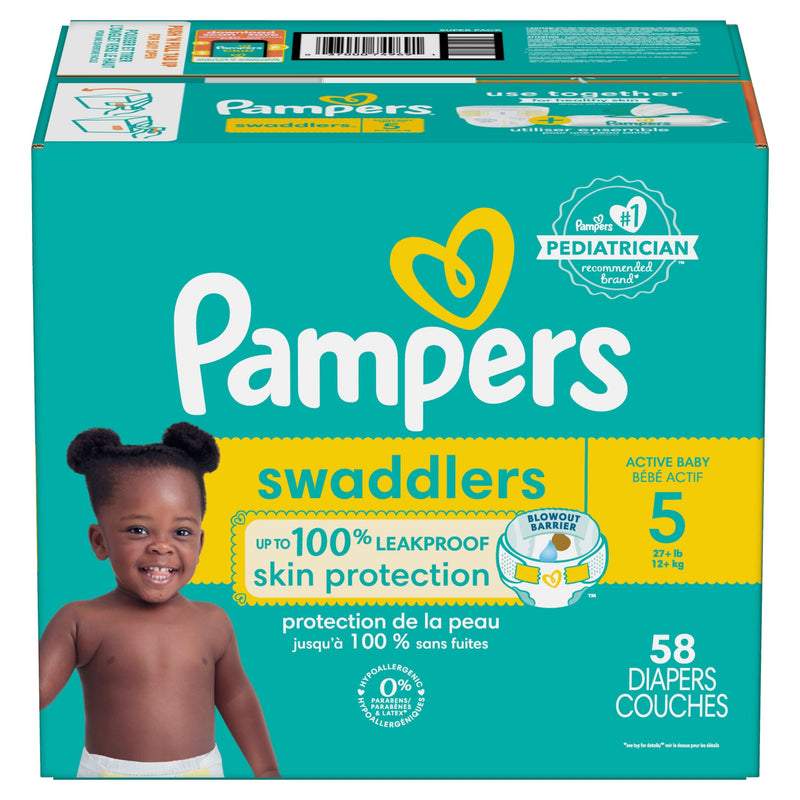 Swaddler Size 5 Leak-Free Baby Diapers, 55-pc O2V3