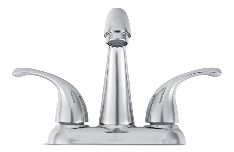Double Handle Rigid Spout 4-in Centreset Bathroom Sink Faucet with Pop-Up Drain, Chrome S5L0