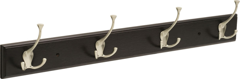 Stainless Steel 4-Tri Hook Rail, Black/Nickel, 27-in Z4R7