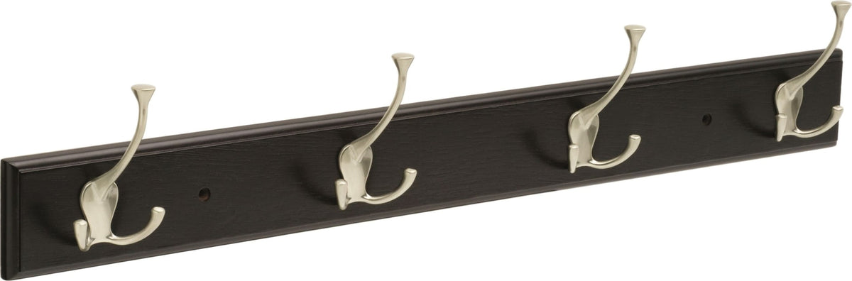 Stainless Steel 4-Tri Hook Rail, Black/Nickel, 27-in D1L6 - product image 1