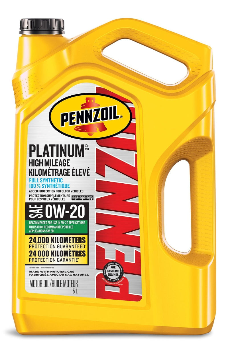 Platinum High Mileage 0W20 Synthetic Engine/Motor Oil, 5-L F1R1