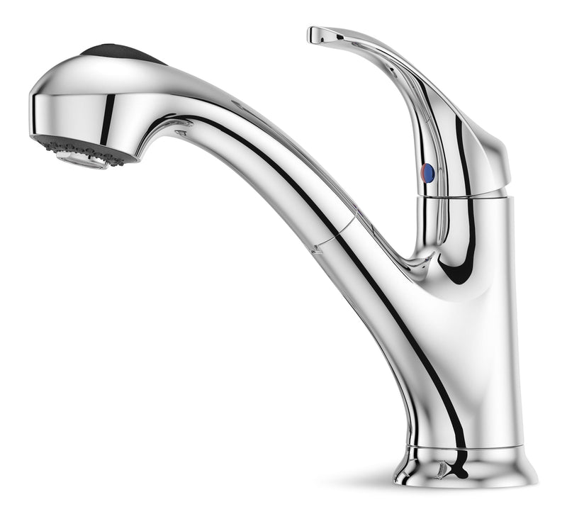 Shelton Single Handle Pull Out Kitchen Faucet, Chrome Z1N6