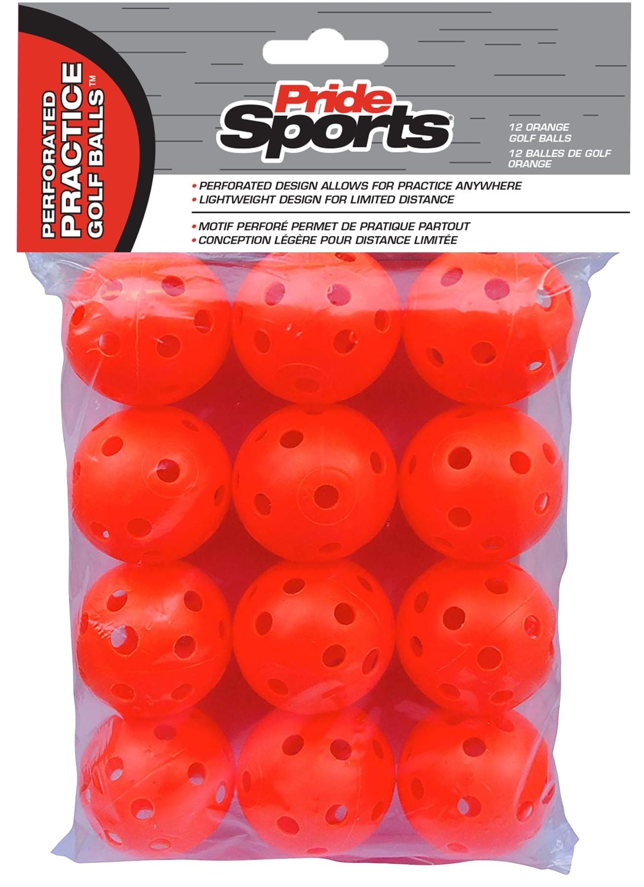 Perforated Plastic Practice Golf Balls, Lightweight, 12-pk, Assorted Colours M3A7 - product image 1