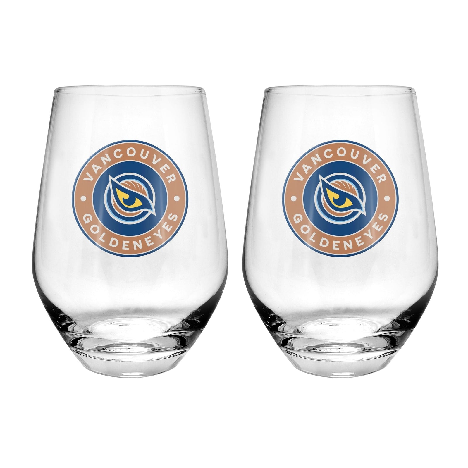Vancouver Goldeneyes Stemless Wine Glass, 19-oz, 2-pk A4J3 - product image 1