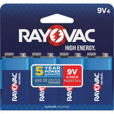 HIGH ENERGY 9V/9 Volt Alkaline Batteries, Long Lasting, All Purpose, 4-pk Z9W1 - product image 1