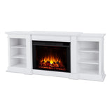 Flame Eliot Grand Entertainment VividFlame Media Indoor Electric Fireplace TV Stand, 1500W, Includes Remote Control & Firebox, White Y4S5 - product image 1