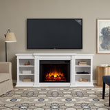 Flame Eliot Grand Entertainment VividFlame Media Indoor Electric Fireplace TV Stand, 1500W, Includes Remote Control & Firebox, White Y4S5 - product image 4