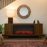Flame Morris Media Indoor Electric Fireplace TV Stand, 72-in, 1500W, Includes Remote Control & Firebox, Vintage Black Maple S7O9 - product image 4