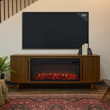 Flame Morris Media Indoor Electric Fireplace TV Stand, 72-in, 1500W, Includes Remote Control & Firebox, Vintage Black Maple S7O9 - product image 5