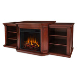 Flame Valmont Media Indoor Electric Fireplace TV Stand, 74-in, 1500W, Includes Remote Control & Firebox, Dark Mahogany C9B6 - product image 1