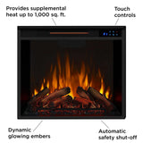 Flame Valmont Media Indoor Electric Fireplace TV Stand, 74-in, 1500W, Includes Remote Control & Firebox, Dark Mahogany C9B6 - product image 8