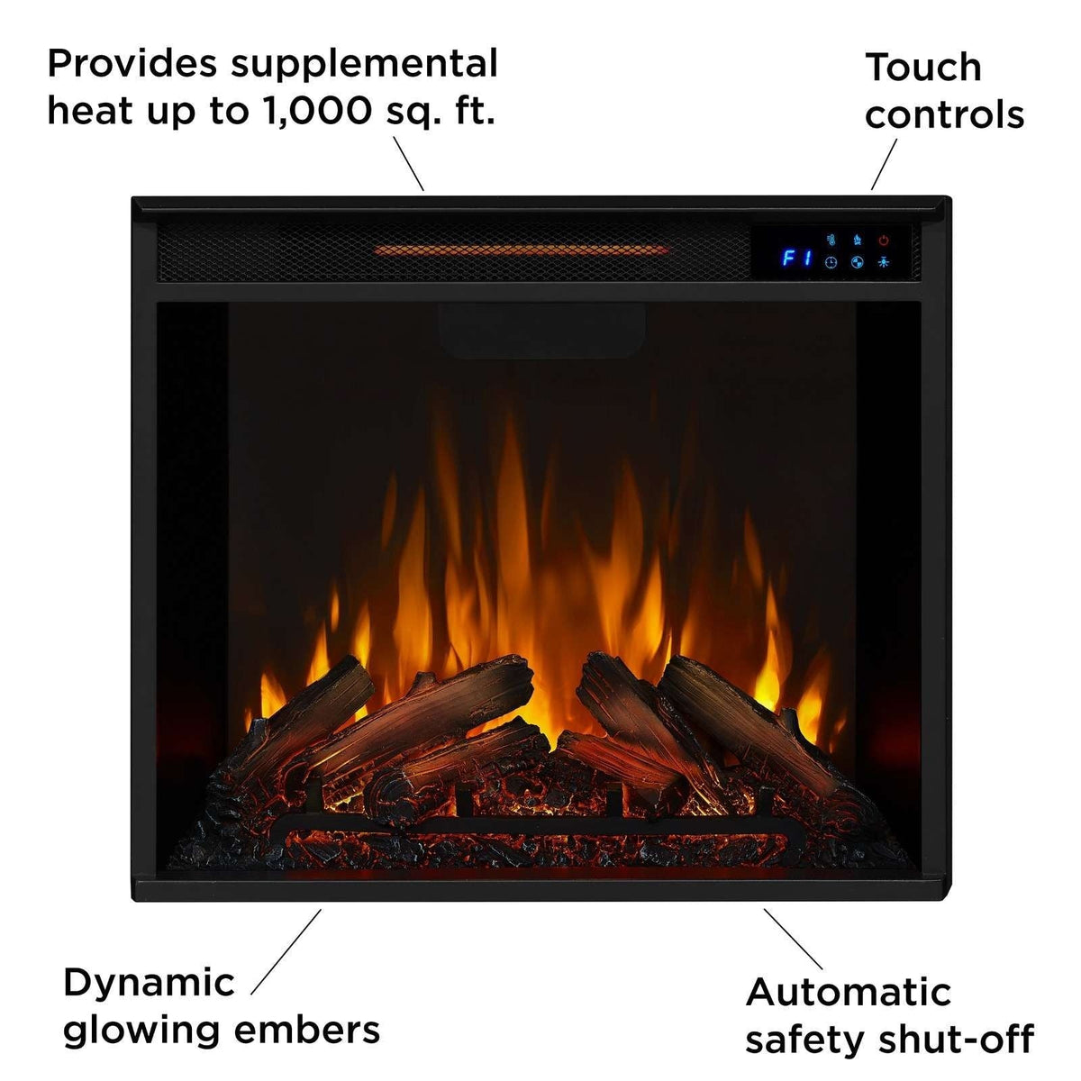 Flame Valmont Media Indoor Electric Fireplace TV Stand, 74-in, 1500W, Includes Remote Control & Firebox, Dark Mahogany Z6N0 - product image 8