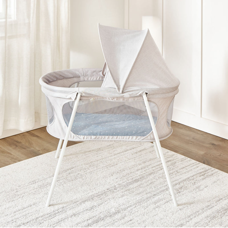 Baby Basics Infant Bassinet with Canopy, Grey W7I0
