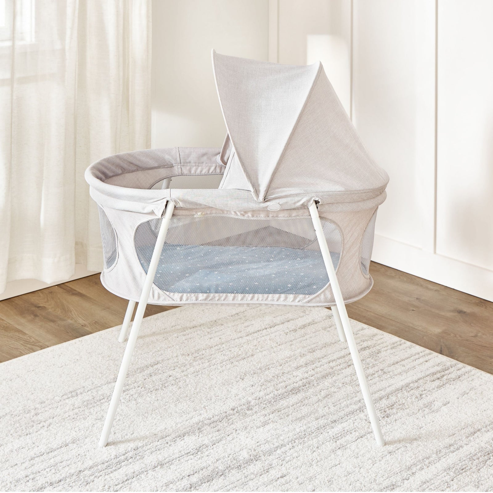 Baby Basics Infant Bassinet with Canopy, Grey Y0E9 - product image 1