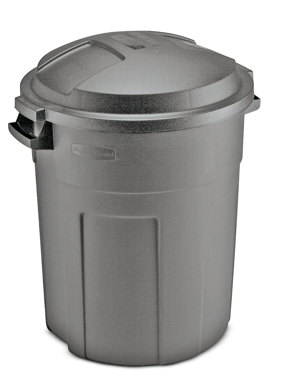 Heavy-Duty Plastic Circular Garbage Can, Black, 75.7-L O7G1 - product image 1