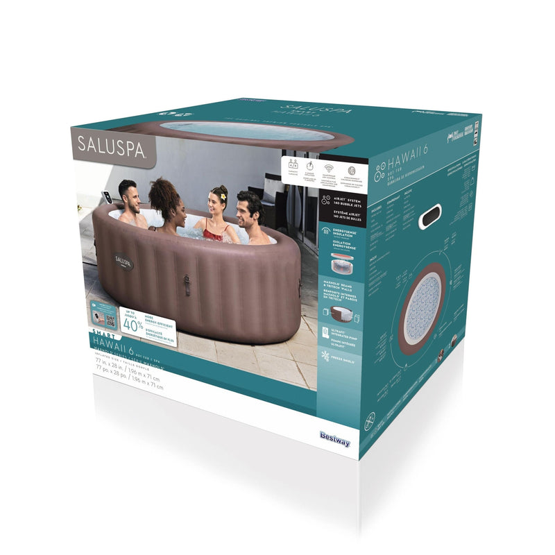Spa Hawaii Smart AirJet 6-Person Terracotta Round Spa, 77-in x 28-in O6K9