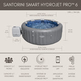 Spa Santorini Grey 7-Person Luxe HydroJet Pro Round Smart Spa, 85-in x 31.5-in Q3Q4 - product image 6