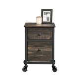 Steel Pedestal River File Cabinet with Drawers, Carbon Oak V4J2 - product image 2