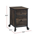 Steel Pedestal River File Cabinet with Drawers, Carbon Oak V4J2 - product image 4