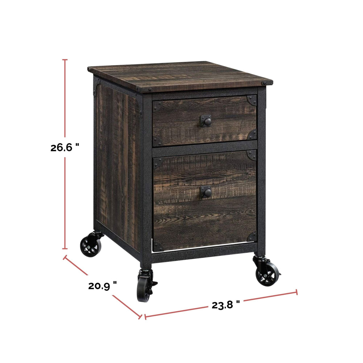 Steel Pedestal River File Cabinet with Drawers, Carbon Oak V4J2 - product image 4