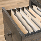 Steel Pedestal River File Cabinet with Drawers, Carbon Oak V4J2 - product image 5