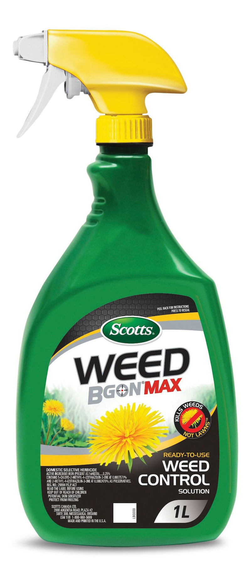 Weed B Gon MAX Ready-to-Use Weed Control/Killer, Herbicide for Lawns, 1-L Y0O8