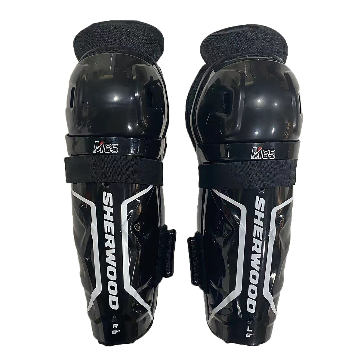 Rekker M65 Hockey Shin Guards, Youth, Black, Assorted Sizes Z9D2 - product image 1