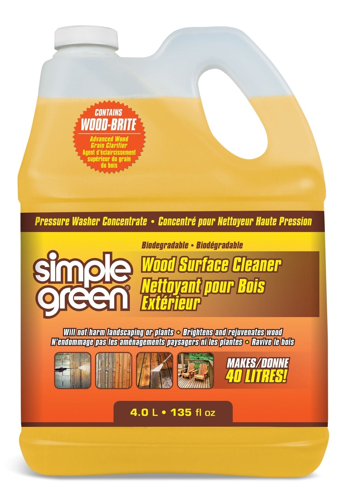 Green Wood Surface Concentrate Pressure Washer Detergent, 4L G7I6 - product image 1