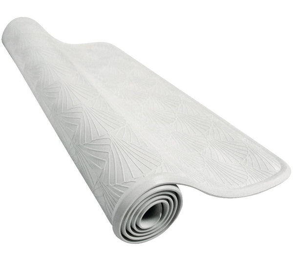 Anti-Slip Rubber Bath Tub Mat, White, 16-in x 27-in P0E9