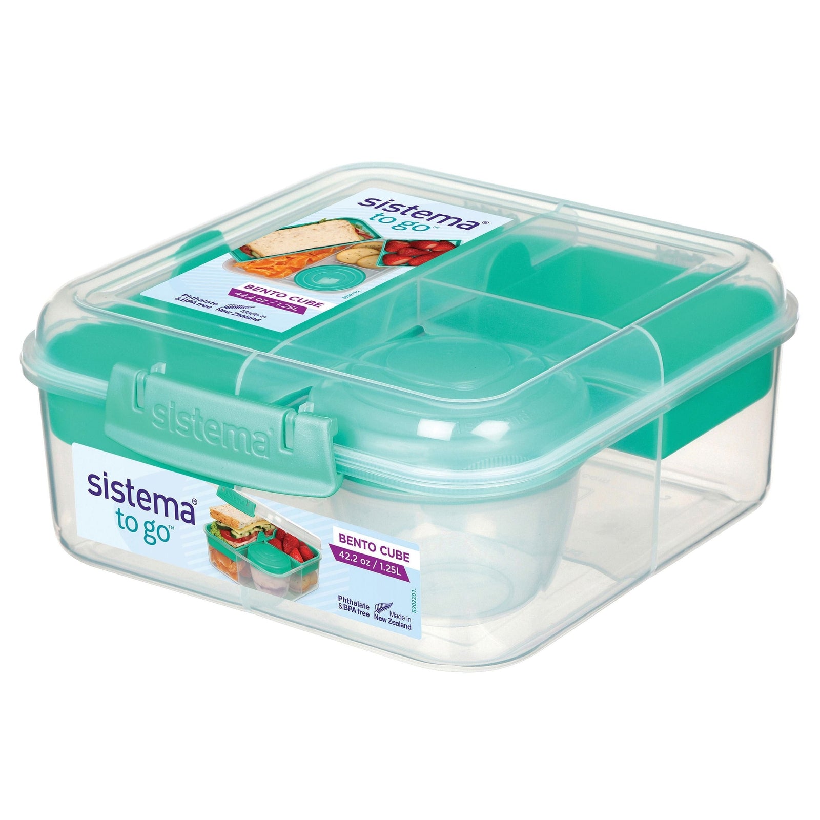 Bento Cube to Go Food Storage Container with Easy-Locking Clips, 1.25-L N9E0 - product image 1