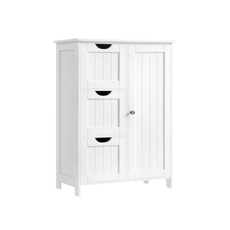 3-Drawer White Home Cabinet with Adjustable Dividers Q7O3