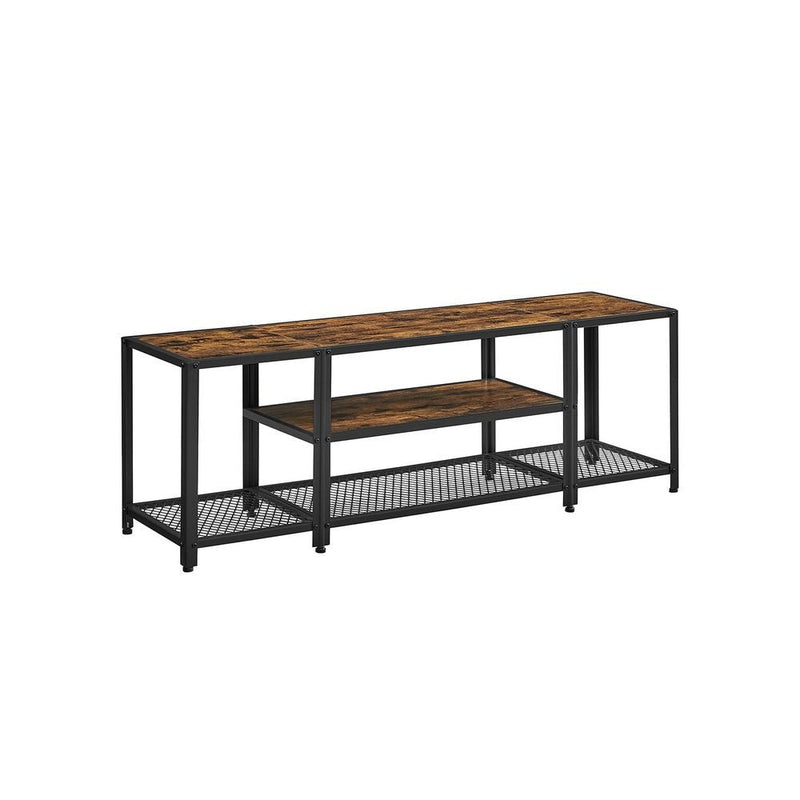 Home 3-Tier Industrial Rustic Brown TV Stand I1F1