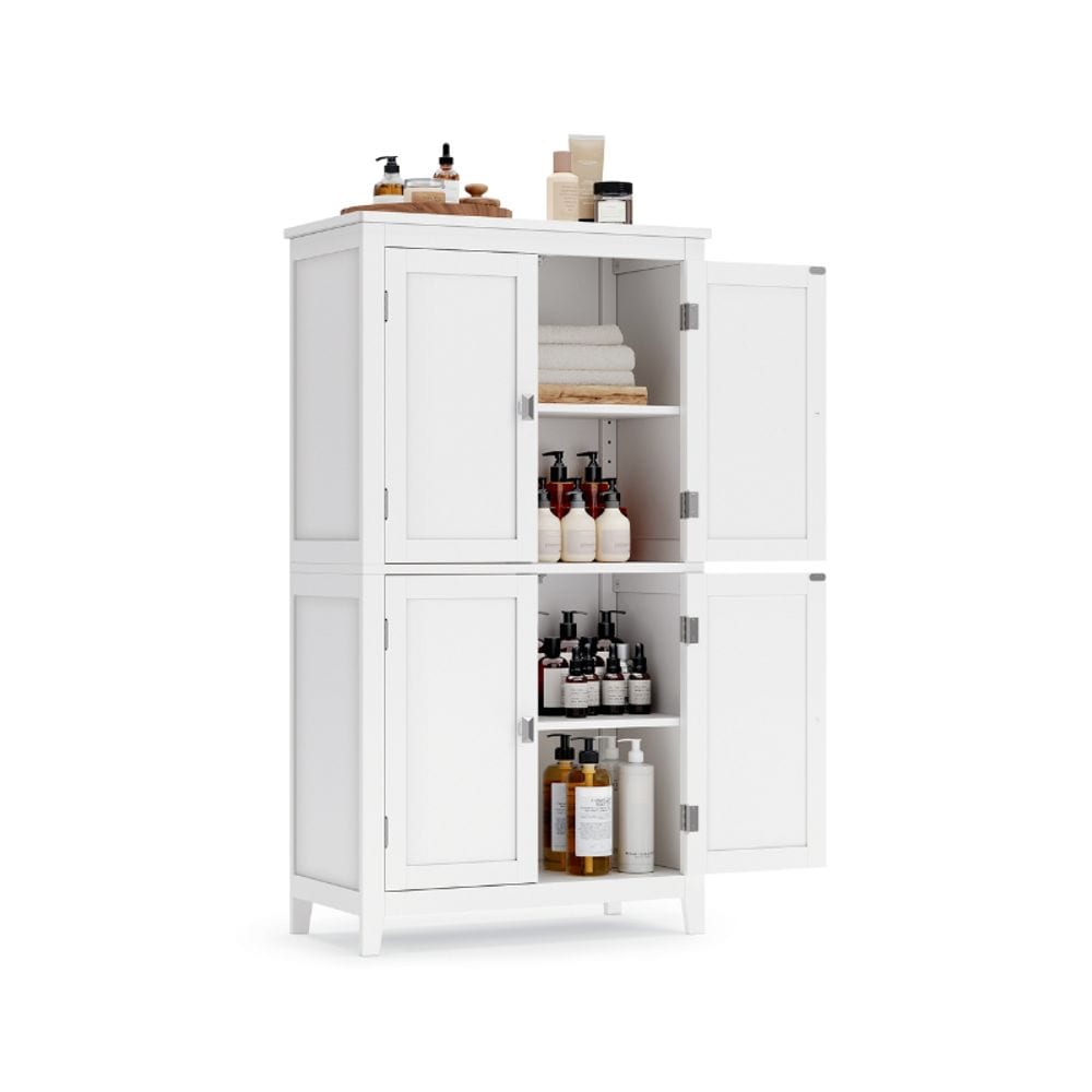 Home 4-Door White Storage Cabinet with Adjustable Shelves J6S7 - product image 1